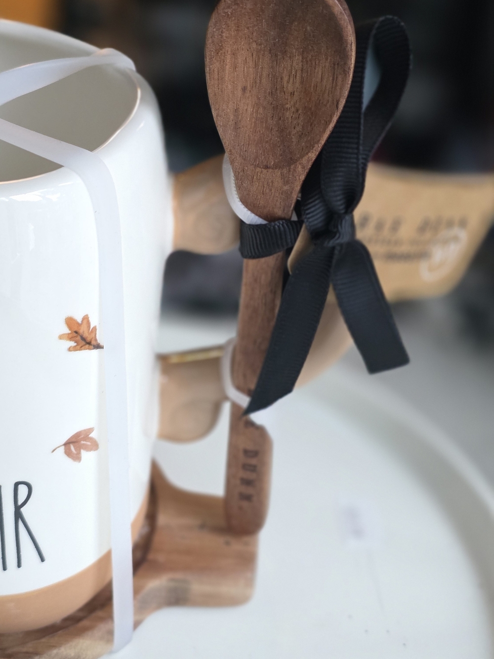 Rae Dunn White Ceramic Mug with Brown Accents - "Fall Is In The Air" - Picture 3 of 5